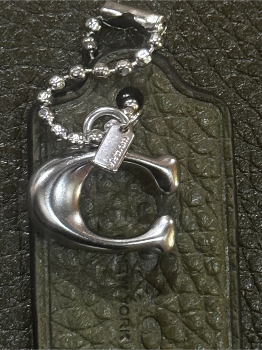 Coach Silver 'C' Letter Charm with Coach Tag - Picture 4 of 10